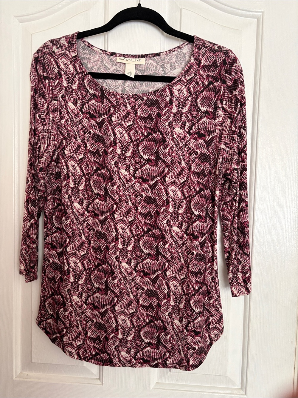 Emaline Pink Snake-Print Long Sleeve Tee
